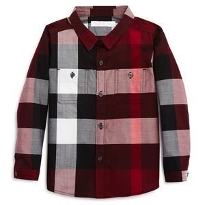 BURBERRY - BABY SIZE 9M BURGUNDY DRESS SHIRT